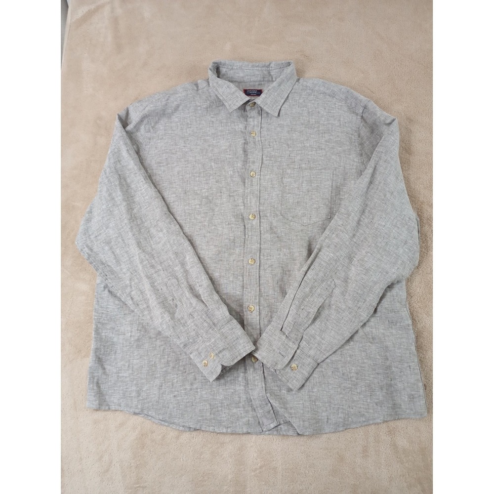 UNTUCKit Regular Fit Shirt Men size XXL Grey‎ Long sleeve 100% Linen EUC